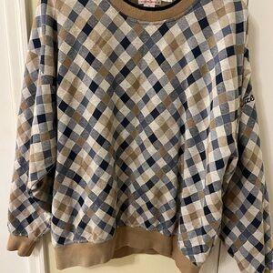 Titleist Men's Crewneck Sweater - Blue and Tan Checkered